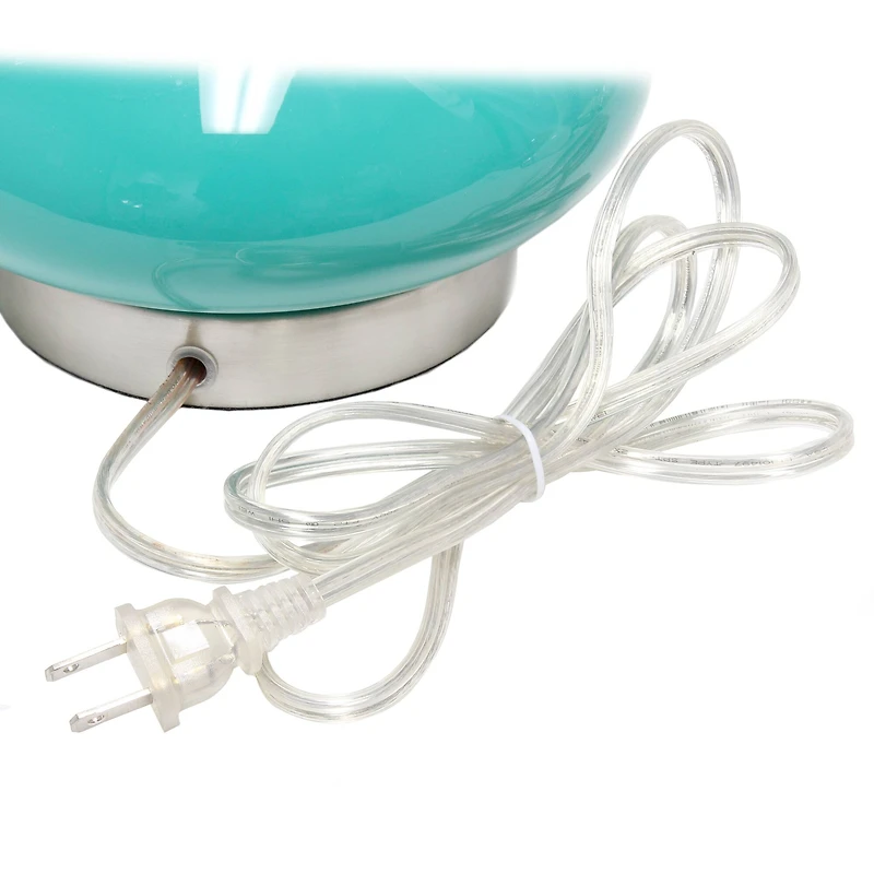 Lalia Home 23.5" Glass Dollop Table Lamp with White Fabric Shade