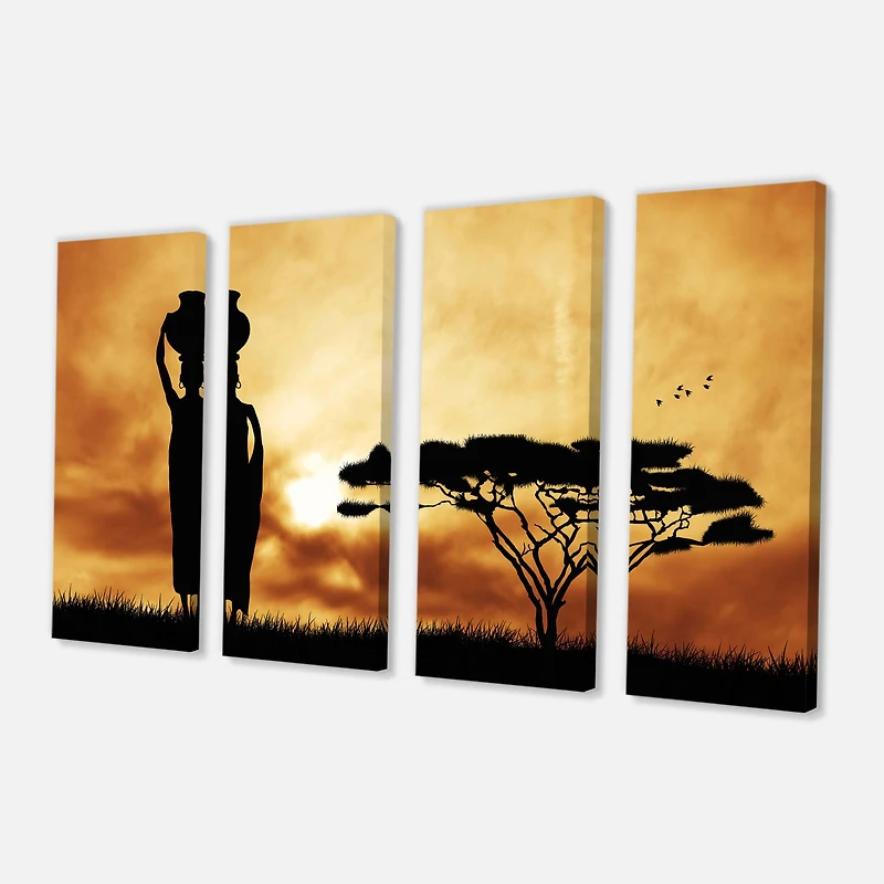 Designart - African Woman and Lonely Tree