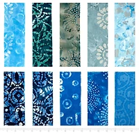 SINGER Handmade Blue Batik Cotton Print Fat Quarter Bundle