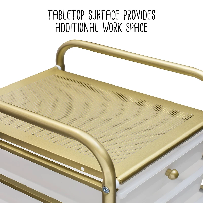 Honey Can Do 10-Drawer Gold Rolling Storage Cart