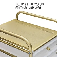 Honey Can Do 10-Drawer Gold Rolling Storage Cart