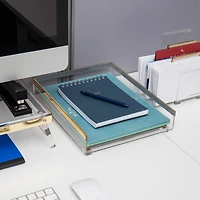 Mind Reader Cosmopolitan Collection Gold Paper Tray