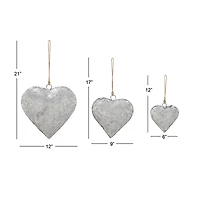 Gray Metal Hearts Rustic Windchime Set