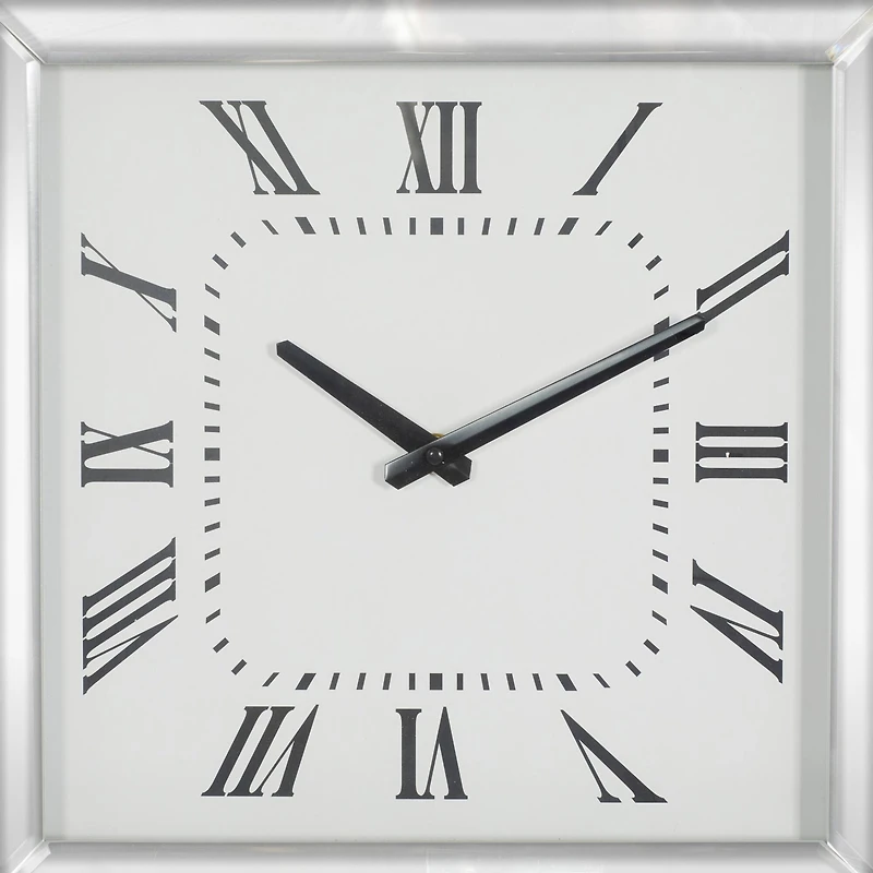 Silver Glam Wood Wall Clock, 20" x 20"