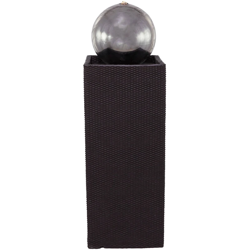 44" Black Fiberglass Fountain with LED Light