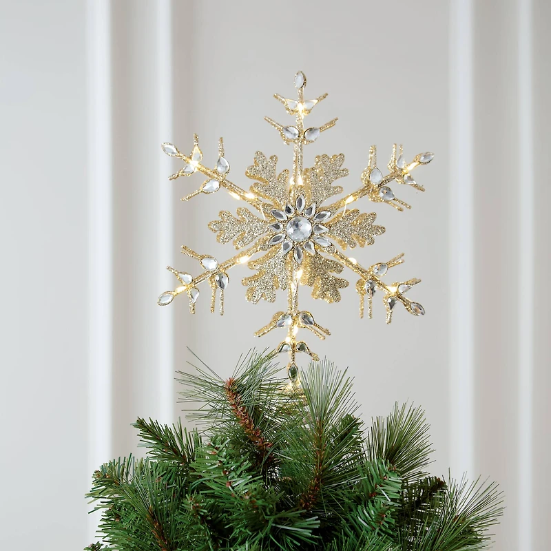 13.5" Jeweled Snowflake Lighted Tree Topper by Ashland®