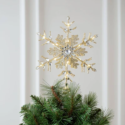 13.5" Jeweled Snowflake Lighted Tree Topper by Ashland®