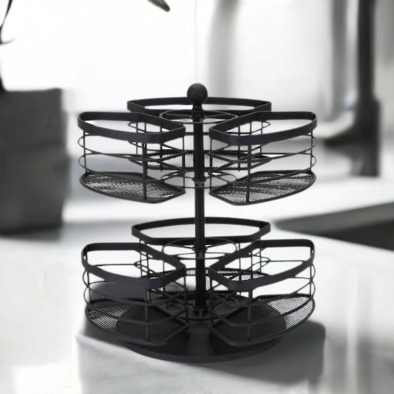 Bath Bliss Matte Black 2-Tier Carousel
