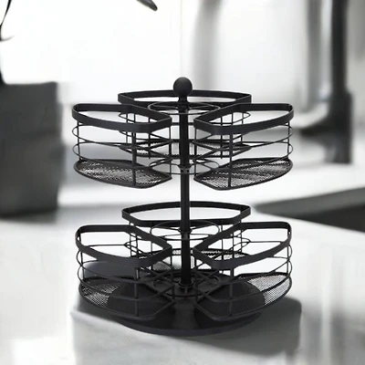 Bath Bliss Matte Black 2-Tier Carousel