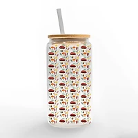 Mushroom Pattern 16oz. Glass Can Cup