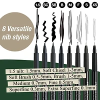 Faber-Castell® PITT® 8 Piece Black Artist Pen Set