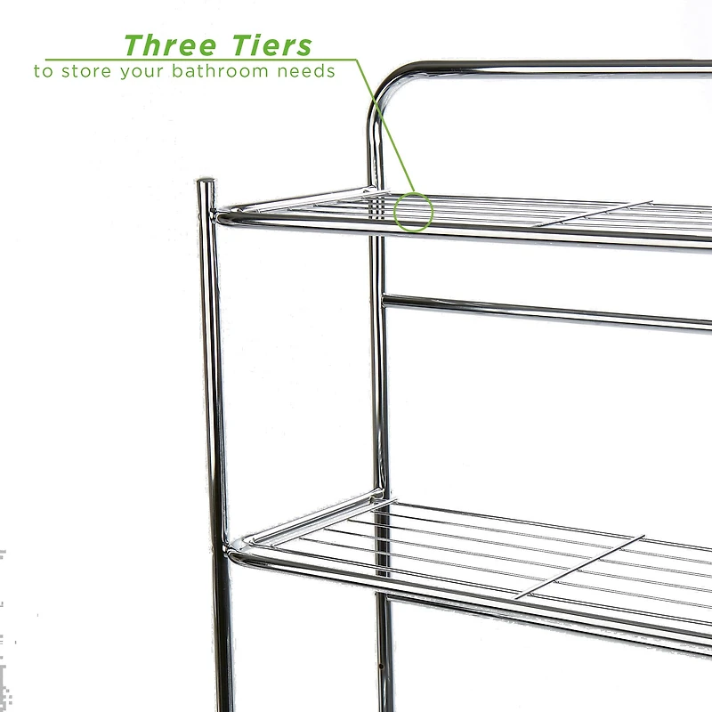 Mind Reader Silver 3-Tier Over the Toilet Rack