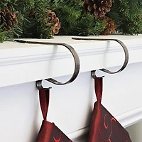 Original MantleClip® Holly Embossed Oil-Rubbed Bronze Stocking Holders