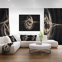 Designart - White Abstract Fractal Design in Black