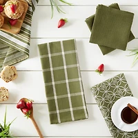 DII® Assorted Sage Dishtowel & Dishcloth (Set of 5)