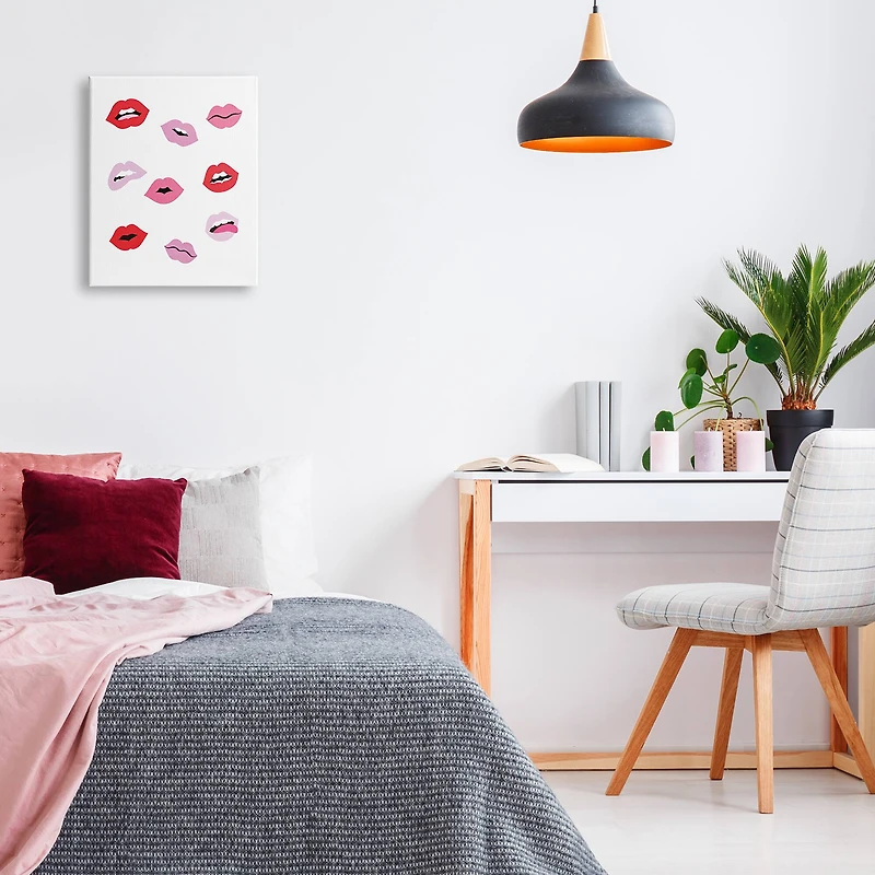 Stupell Industries Expressive Seductive Lips Red Lipstick Shades Canvas Wall Art