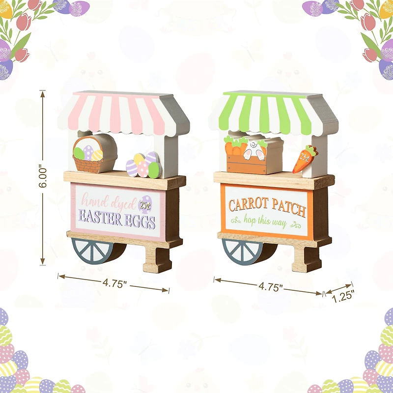 Glitzhome® 6" Easter Wooden Booths Table Décor Set