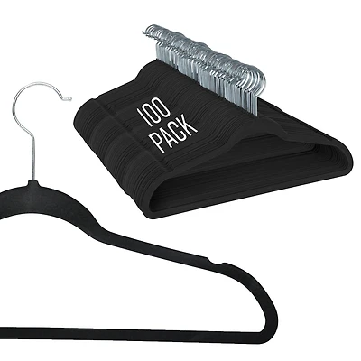 Simplify Black Slim Velvet Suit Hangers, 100ct.
