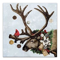 Festive Reindeer 24x24 Canvas Wall Art