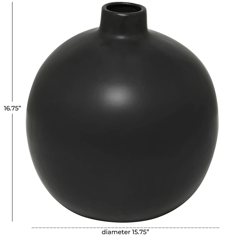 17" Modern Round Ceramic Vase