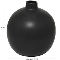 17" Modern Round Ceramic Vase