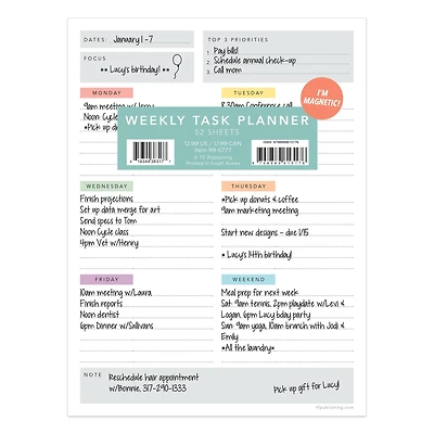 Simply Weekly Color Coded Task Pad