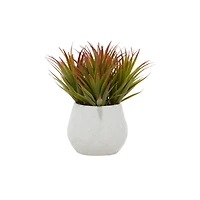 White Ceramic Contemporary Artificial Foliage, 9" x 9" x 9"