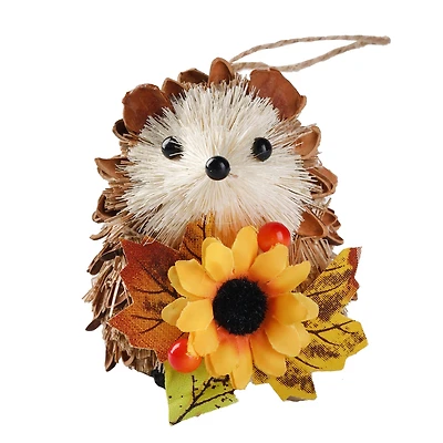 5" Hedgehog with Sunflower Decorative Natural Ornament by Ashland®