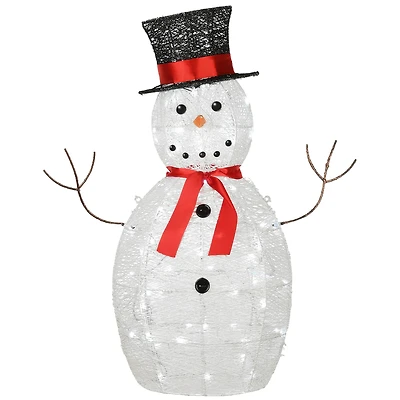 36" Pre-Lit Sisal Snowman Decoration