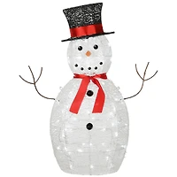 36" Pre-Lit Sisal Snowman Decoration