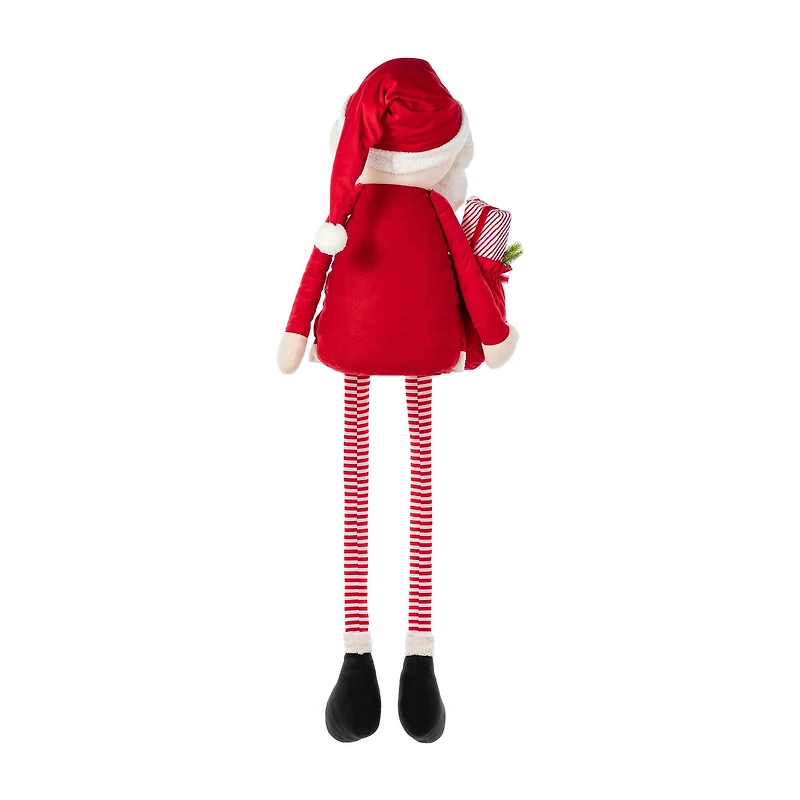 Glitzhome® 60"H Christmas Oversized Fabric Santa With Dangle Legs