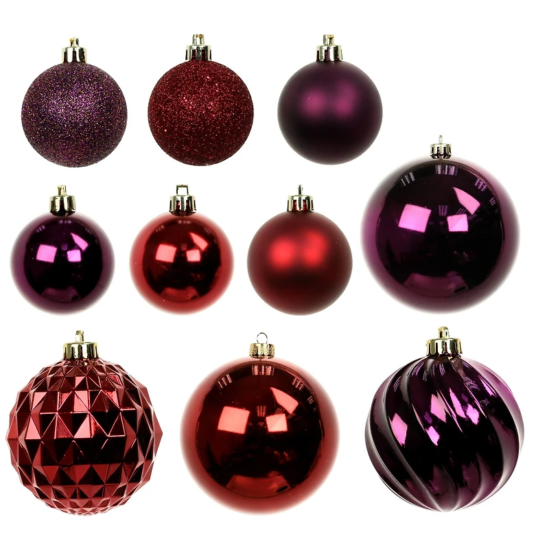 44 Pack 44mm & 120mm Dark Red Shatterproof Ball Ornaments by Ashland®