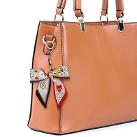 Blue Moon Studio™ Red Hearts & Bees Print Bow Bag Charm