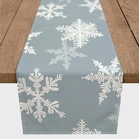 Blue Snowflake Pattern 16" x 90" Cotton Twill Runner