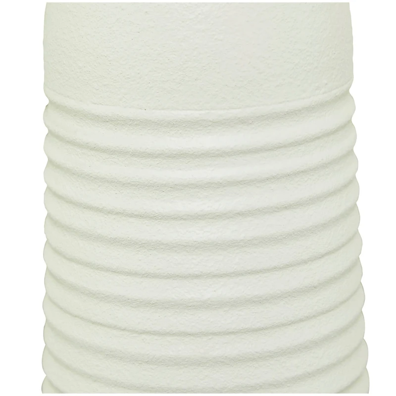 The Novogratz White Metal Grooved Vase 8" x 8" x 36"