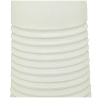 The Novogratz White Metal Grooved Vase 8" x 8" x 36"