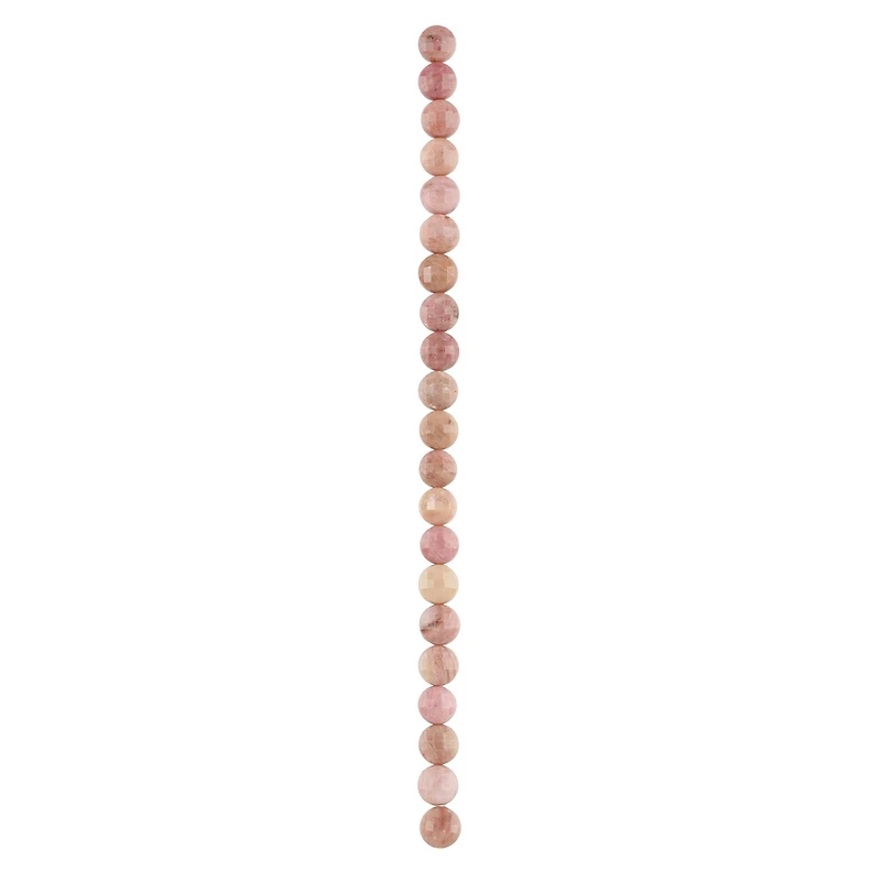 Pink Rhodonite Faceted Coin Beads, 8mm by Bead Landing™