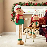 Glitzhome® 39" Telescopic Fabric Christmas Gingerbread Man Standing Décor