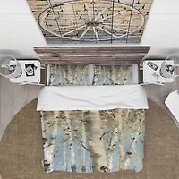 Designart 'White Birch Forest II' Farmhouse Bedding Set