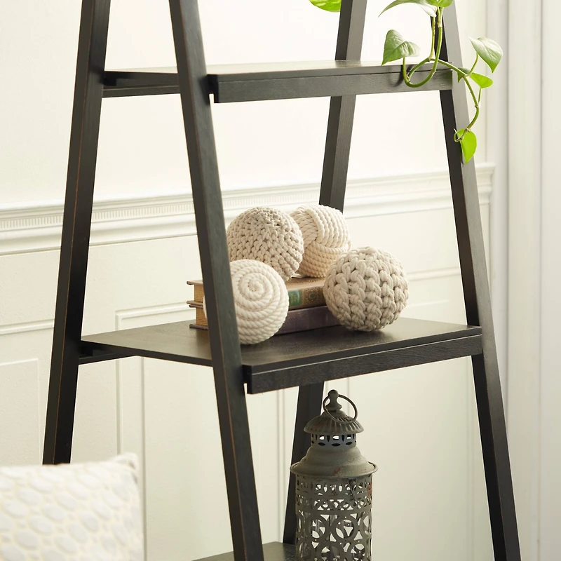 4" Natural Brown Rope Orb Accent Set