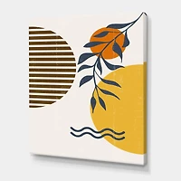 Designart - Botanical Minimalist Leaf With Abstract Shapes I