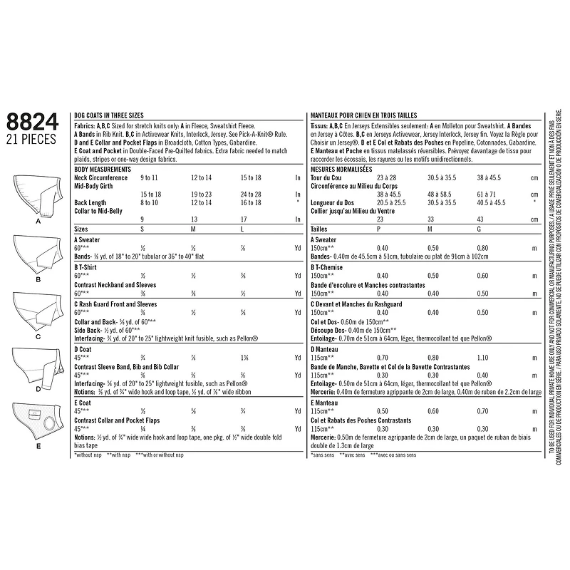 Simplicity® Pattern CS8824 (S-M-L)