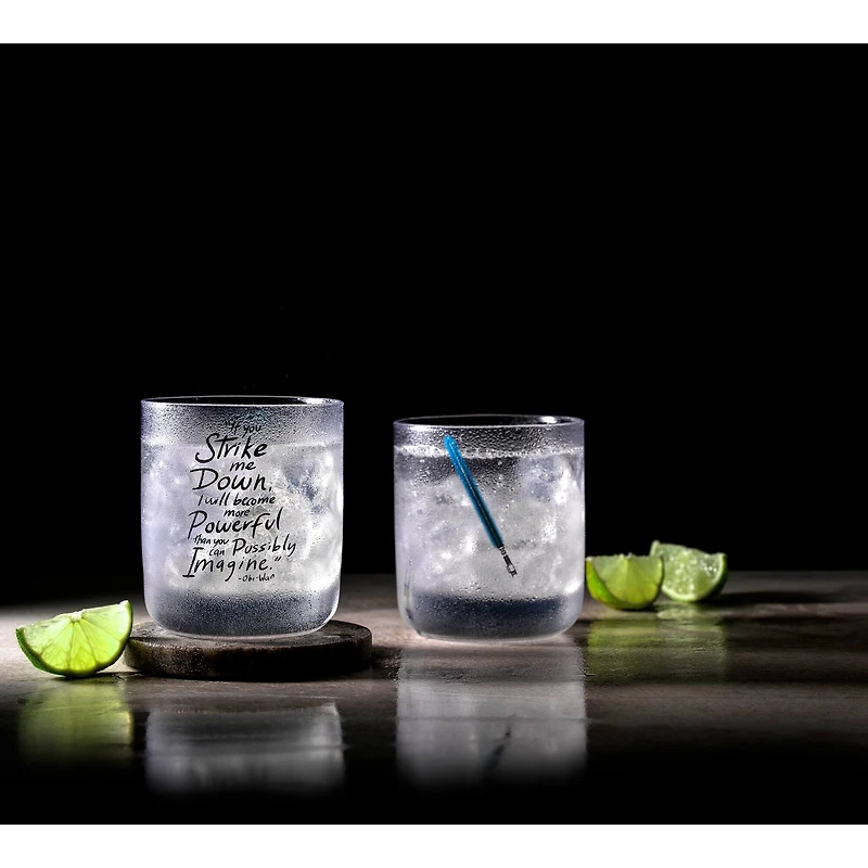 JoyJolt® Star Wars™ 10oz. New Hope Obi-Wan Kenobi Blue Lightsaber Short Drinking Glass, 2ct.