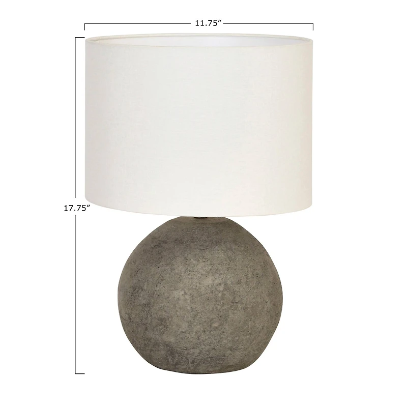 Hello Honey® 18" Distressed Finish Terracotta Table Lamp with Canvas Shade