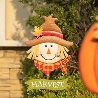 Glitzhome® 3ft. Fall Metal Scarecrow & Pumpkin Yard Stake, 2ct.