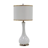 Set of 2 Gold Metal Traditional Table Lamp, 29" x 13" x 13"