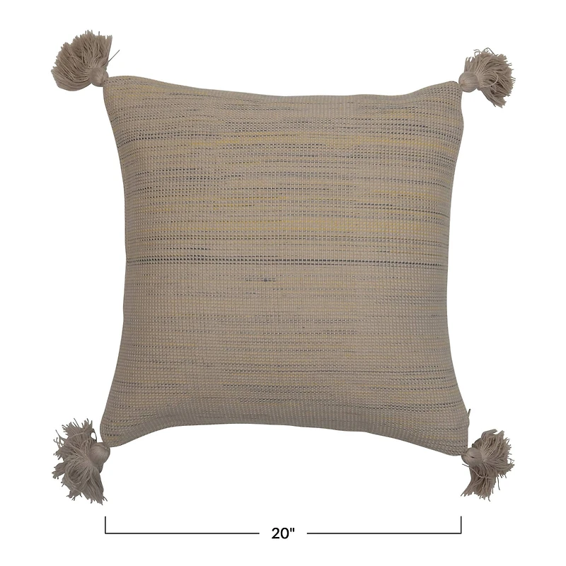Hello Honey® Woven Cotton Pillow with Tassels