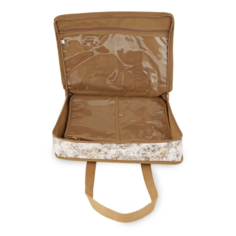 Dritz® Beige Floral All-Purpose Project Organizer Bag