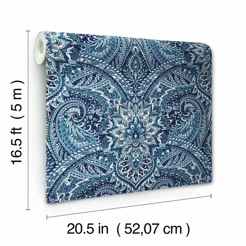 RoomMates Blue Swept Away Peel & Stick Wallpaper