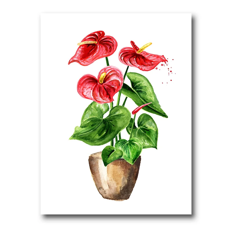 Designart - Anthurium Tailflower Or Flamingo Flower In The Pot